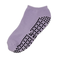 Chaussettes Pilates antidérapantes courtes - Violet/Noir