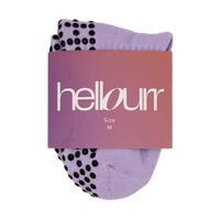 Chaussettes Pilates antidérapantes courtes - Violet/Noir