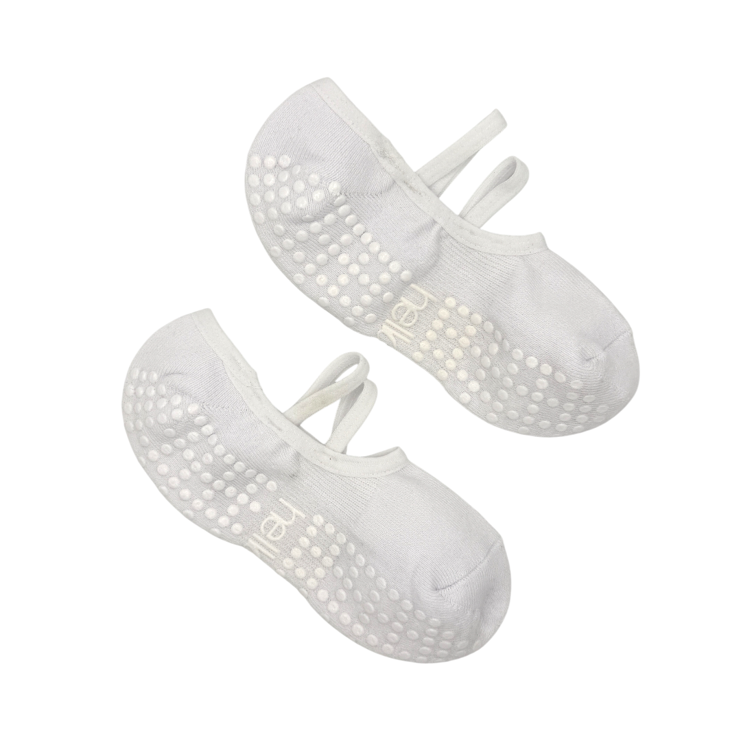 white ballet grip socks lay flat