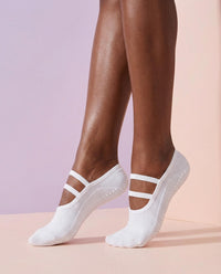 Ballet Pilates Grip Socks - White
