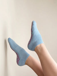 Calcetines Antideslizantes cortos para Pilates - Azul