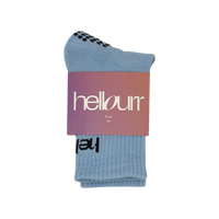 Mid Crew Pilates Grip Socks - Ice Blue