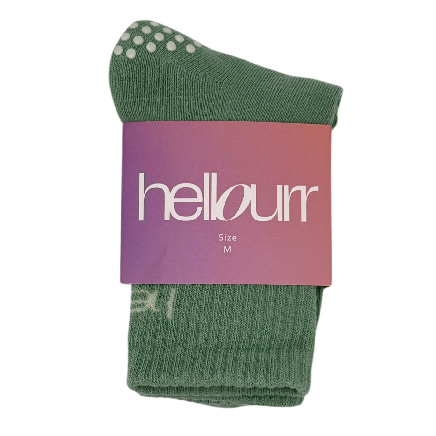 Mid Crew Pilates Grip Socks - Sage Green