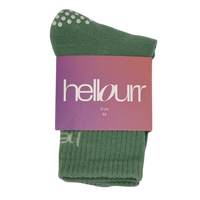 Mid Crew Pilates Grip Socks - Sage Green