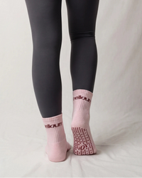 Mid Crew Pilates Grip Socks - Sakura