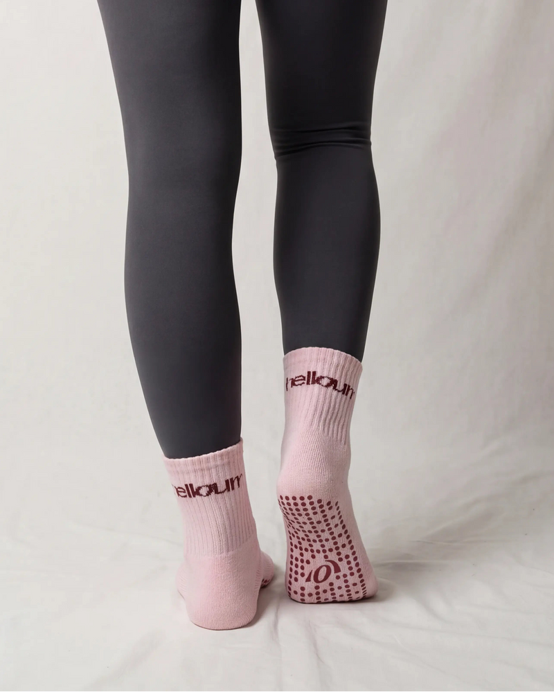 Mid Crew Pilates Grip Socks - Sakura