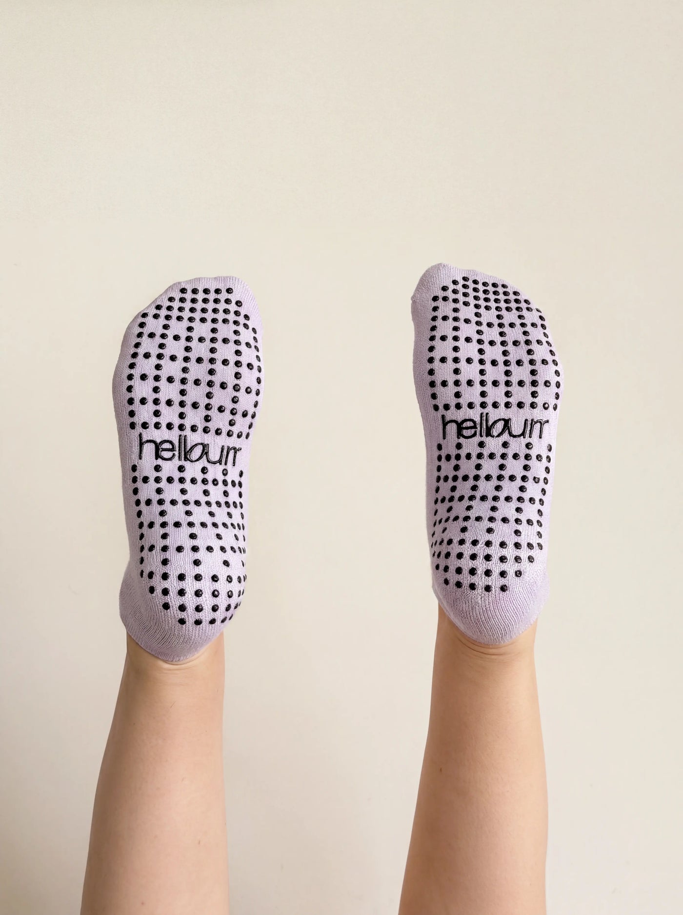 Chaussettes Pilates antidérapantes courtes - Violet/Noir