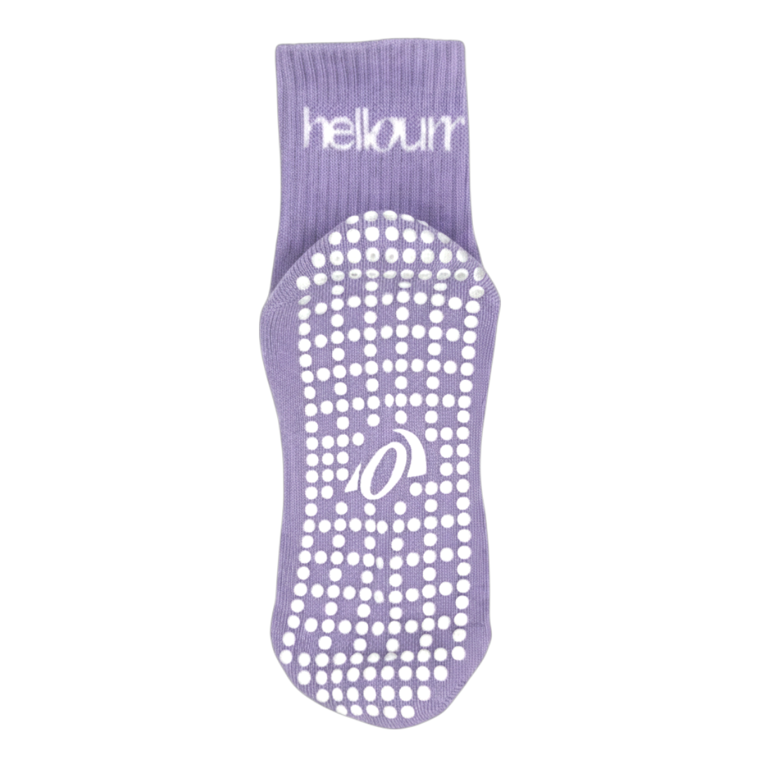 bottom view featuring full custom grip pattern and 'hellourr' branding