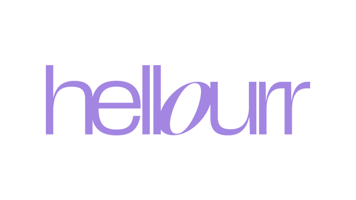 Purple 'hellourn' logo on a white background