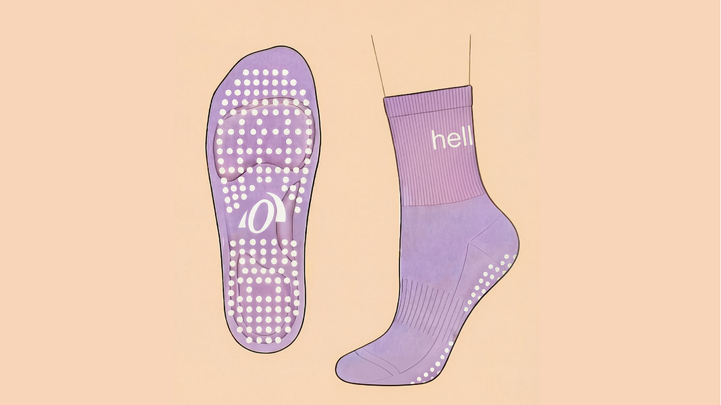 technical drawing of hellourr pilates socks
