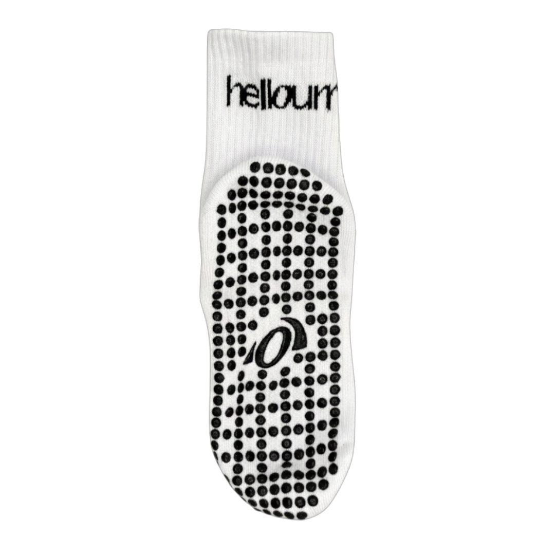 full view of custom 'hellourr' grip pattern and branding